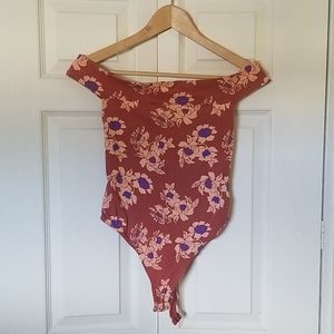 Free People Off the Shoulder Shirt Bodysuit XS